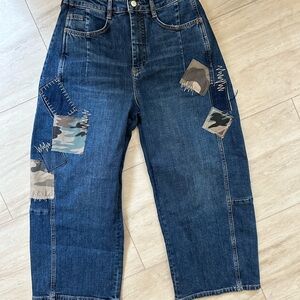 Anthropologie Pilcro Women’s Barrel Jeans Camo size 29